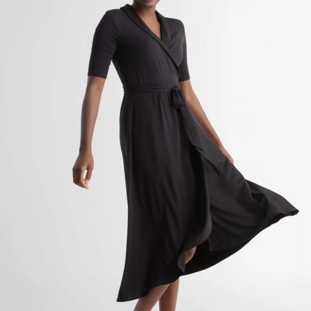 Tencel Jersey Midi Wrap Dress